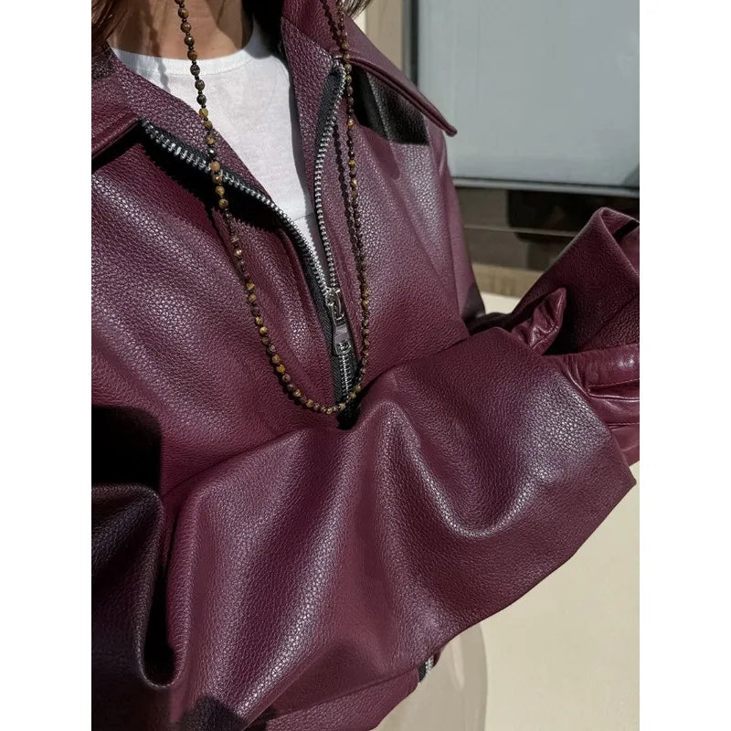 ANGELA | Women’s Red Biker Jacket