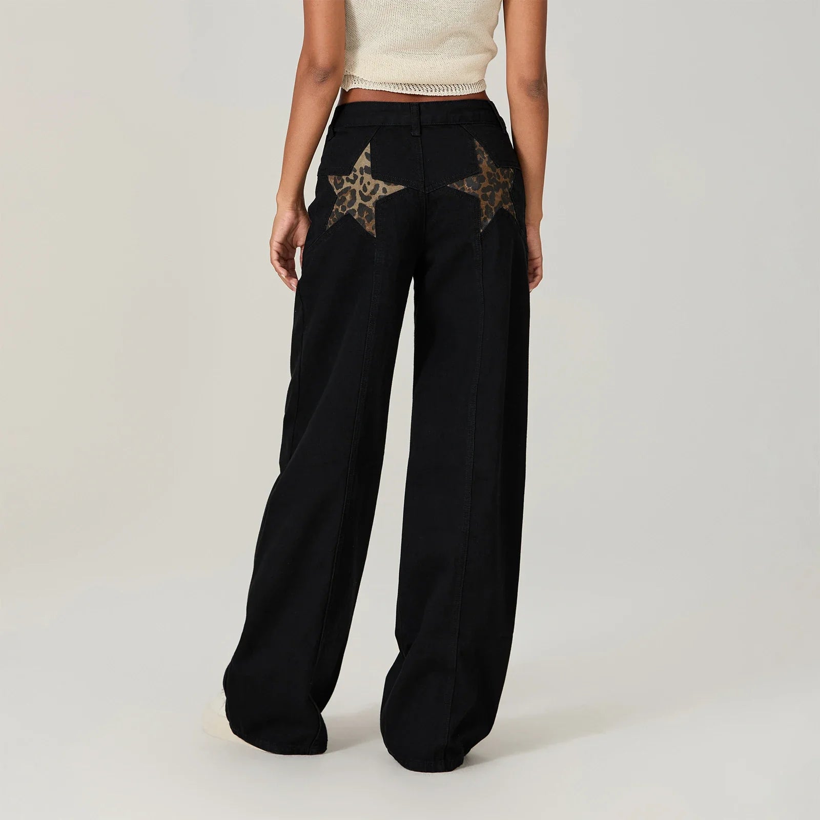 STELLA | Women's Denim Trousers with Star Print