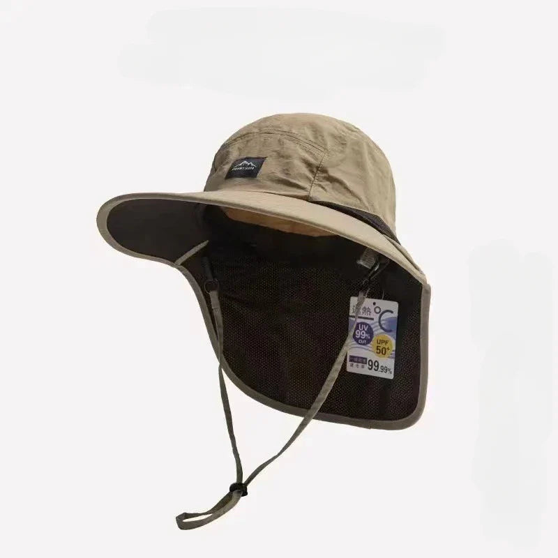 LUCA | Unisex Wide-Brim Summer Hat with Neck Flap
