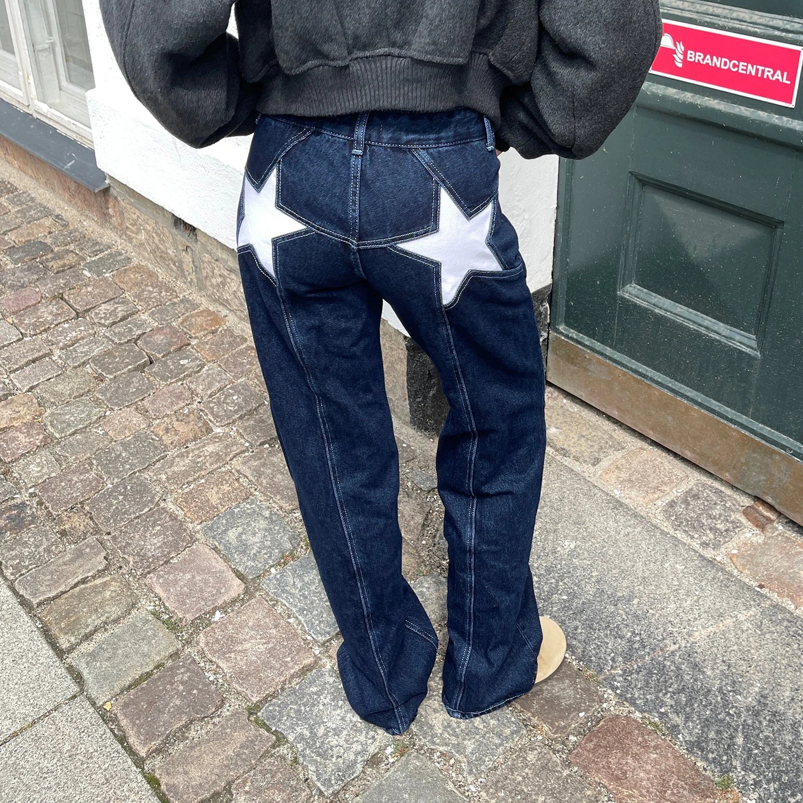 STELLA | Women's Denim Trousers with Star Print