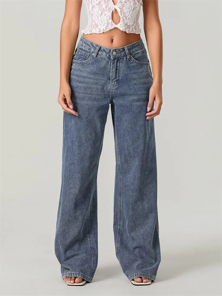 STELLA | Women's Denim Trousers with Star Print