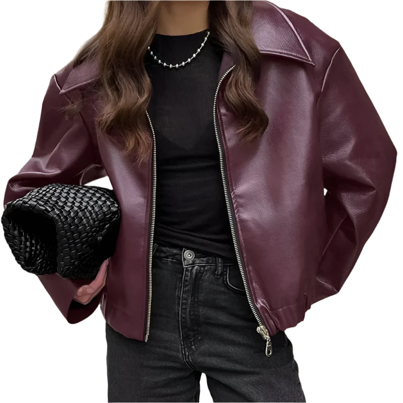 ANGELA | Women’s Red Biker Jacket