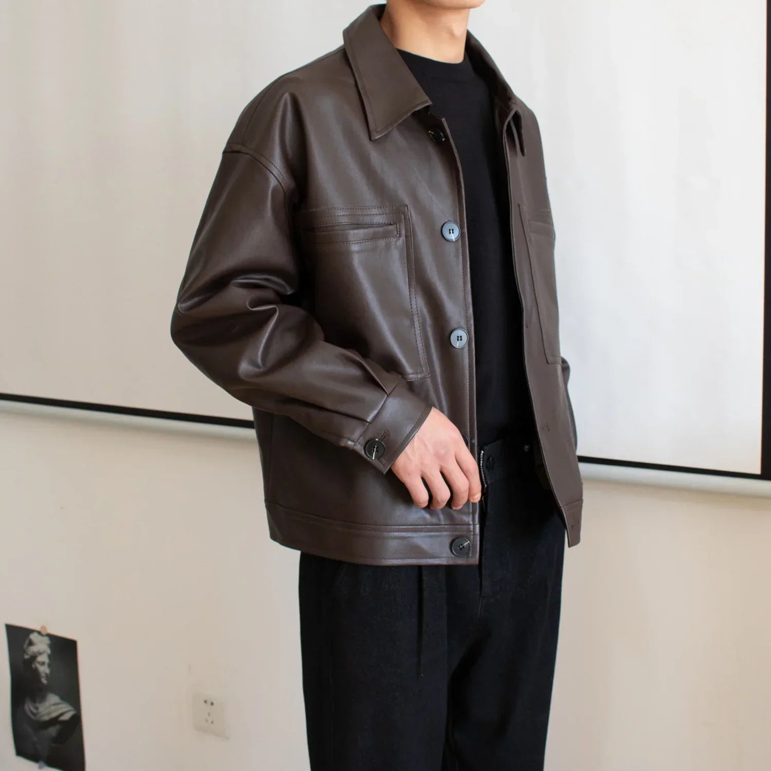 ALESSANDRO | Men’s PU Leather Biker Jacket