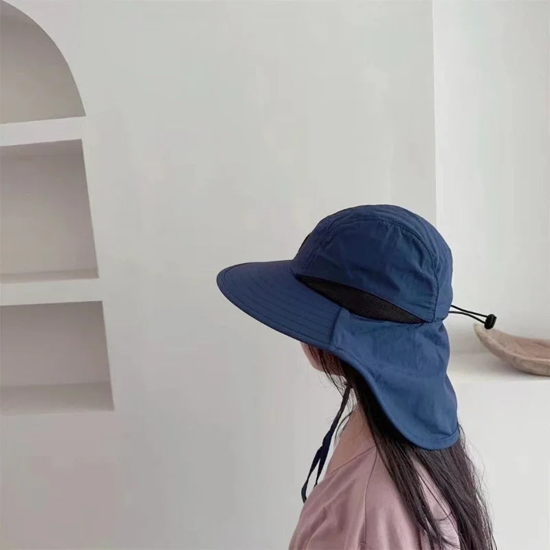 LUCA | Unisex Wide-Brim Summer Hat with Neck Flap