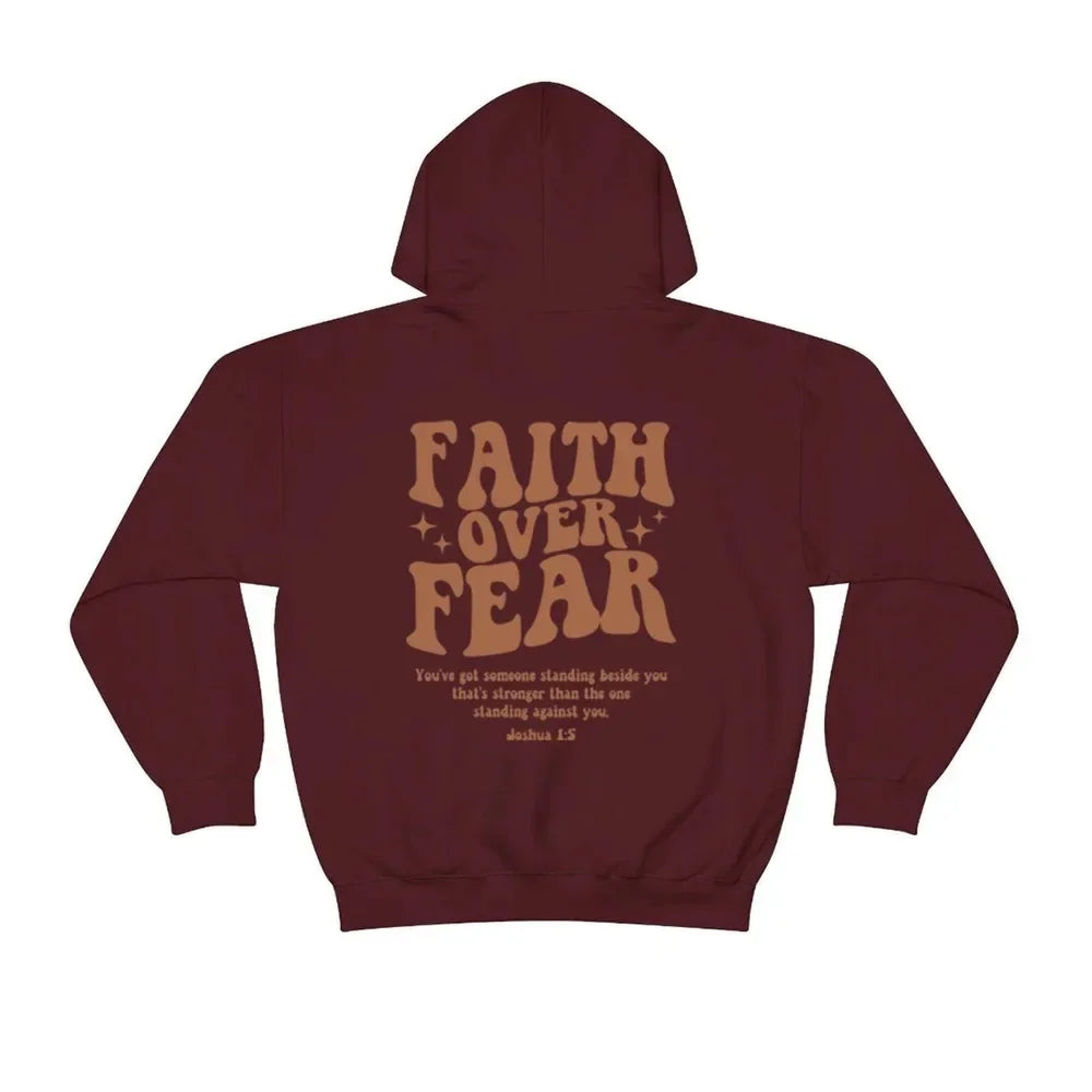 CORAGGIO | Oversized Hoodie with FAITH OVER FEAR Print