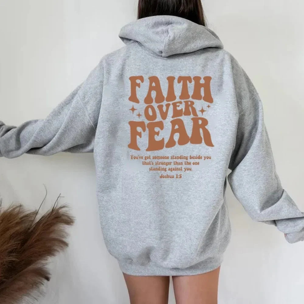 CORAGGIO | Oversized Hoodie with FAITH OVER FEAR Print